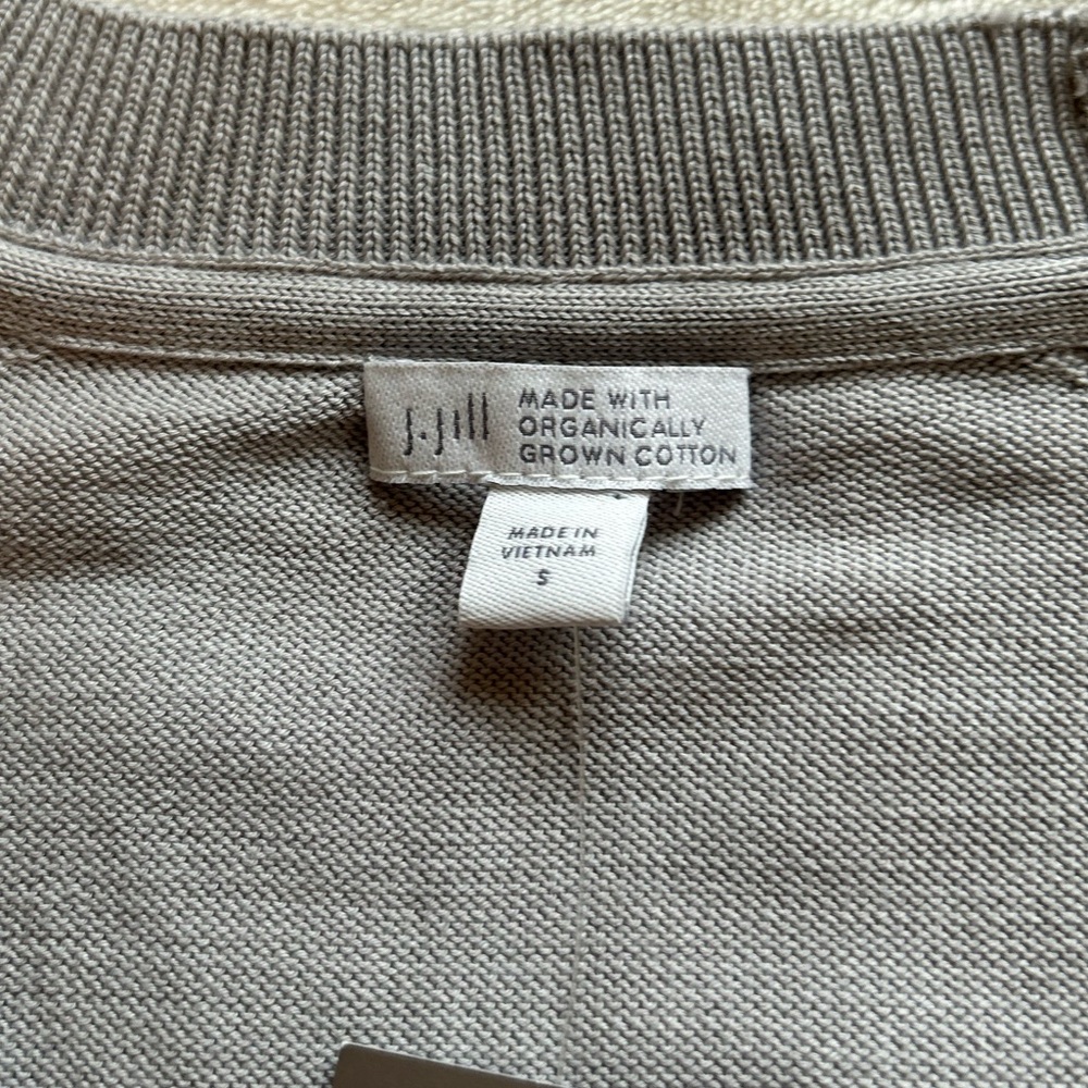 J.Jill Organically Grown Cotton V-Neck Button-up Cardi Gray Size Small - Picture 10 of 13